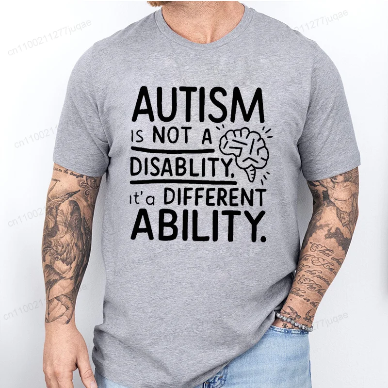 Summer New Clothing Men Women's T-Shirt Harajuku Autism It's Not A Disability It's A Different Ability Graphic Unisex Top Tees