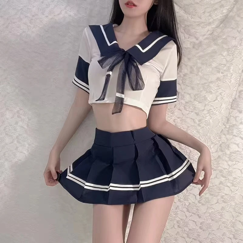 Women Sweet Pure Aesthetic Cosplay Lingerie Outfit, Sensual Bedroom Nightwear Costume for Couple Role‑Playing Game - view 2