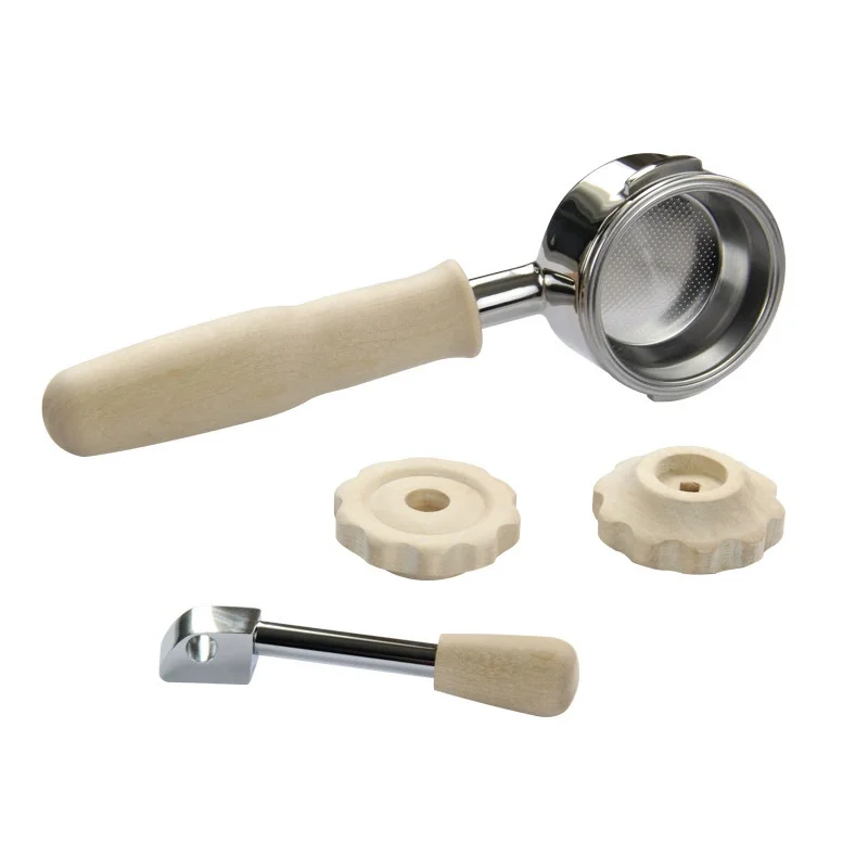 For WPM KD330 Espresso Coffee Machine Barista Accessory 58mm Wooden Bottomless Portafilter Steam Knob Upgrade Modification Kit