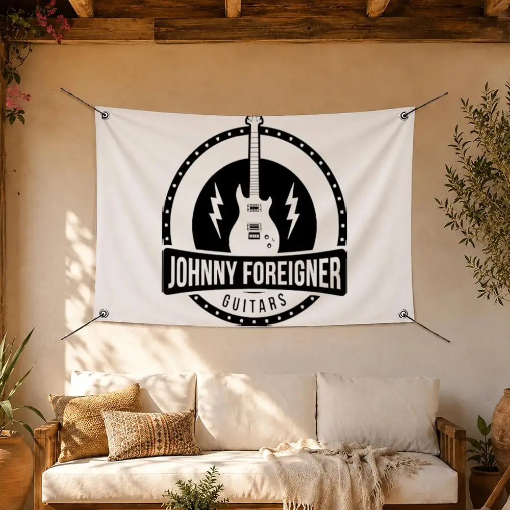 Indie Band Johnny Foreigner Flags Room Home Decor Wall‑Hanging Art Banner, Outdoor for Bedroom Party Background Decoration