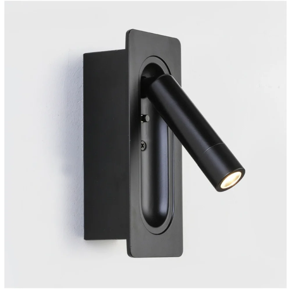 Recessed Wall Lamp with Push Switch for Hotel Bedroom Reading Night Light Atmosphere Lighting