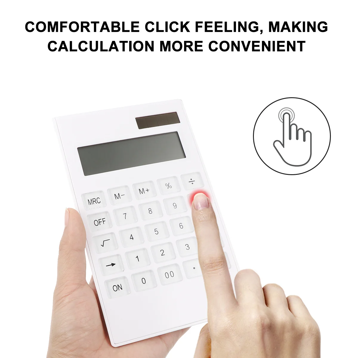 

1pc Solar Calculator Durable Electronic Portable Compact Lightweight White Scientific Design For School Home Office Use