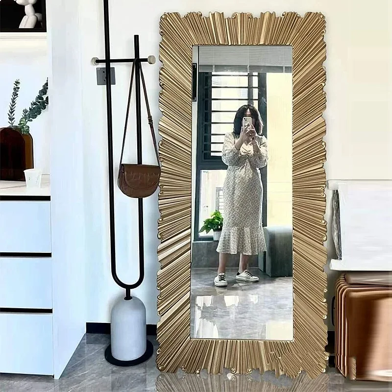 French Full Length Mirror Wall Mounted Vintage Standing Mirror for Bedroom Luxury Dressing Mirror for Closet