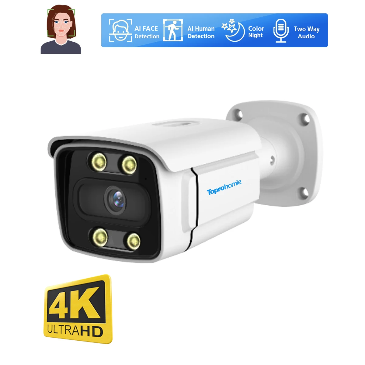 night vision security camera deteccao de rosto cor poe 2k audio bidirecional vigilancia por video sistema nvr xmeye 4k 8mp 01