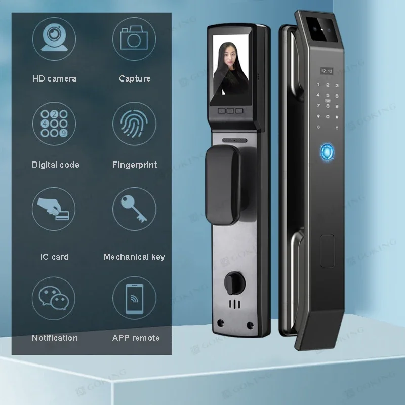 Intelligent Automatic Fingerprint Door Lock Without Built-in Face Recognition Function, Suitable for Outdoor Doors