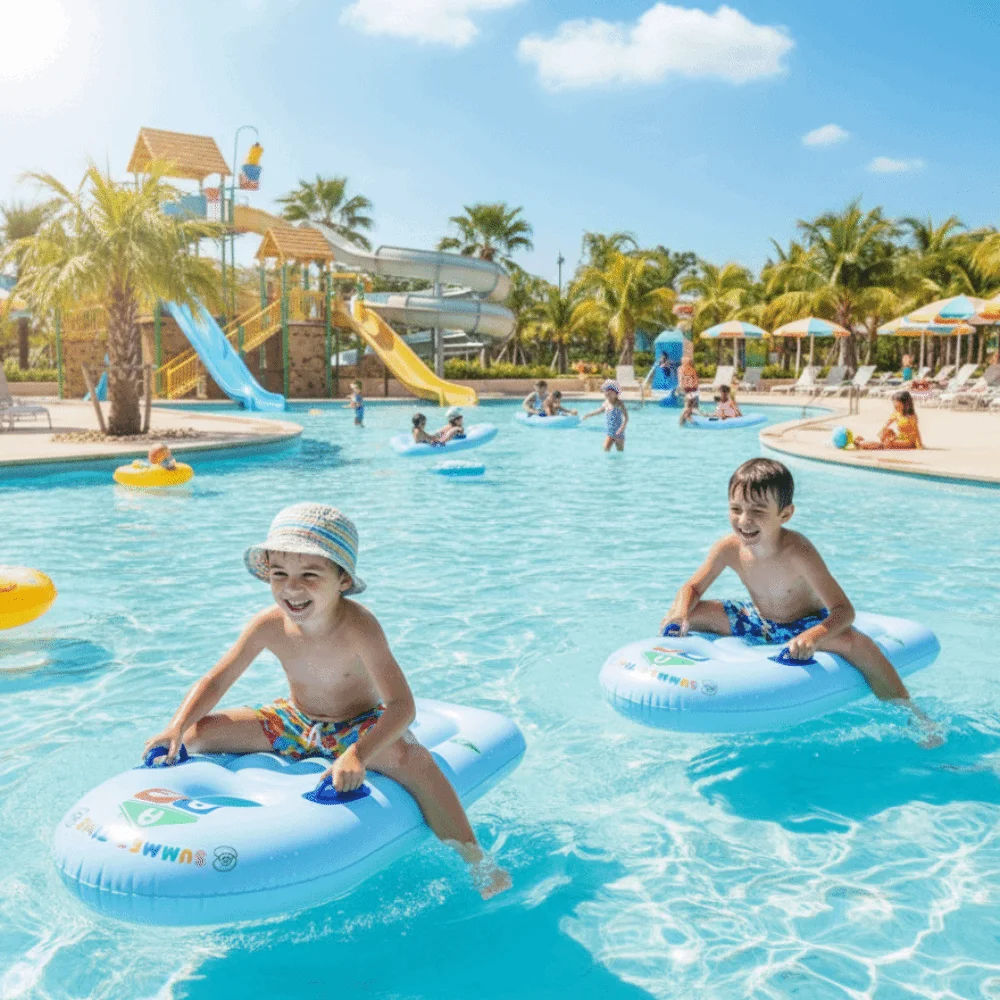 Thickened PVC Inflatable Surfboard Dual Handles Viewing Window Swimming Board Lightweight Portable Inflatable Bodyboard Beach