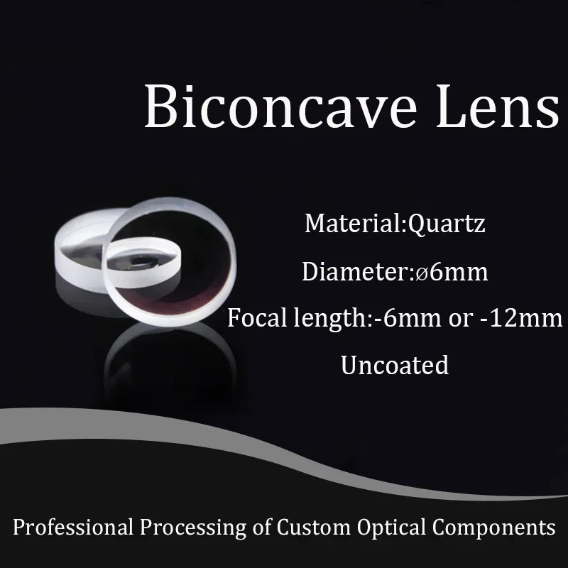 

6mm Quartz Material Double-concave Lens With High-precision Focusing Material For Brackets