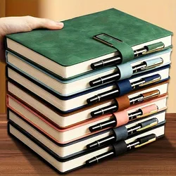 A5 Leather Notebook/Vintage Soft Cover Diary/Flat Seam Binding/Suitable for Business Meetings and Universities