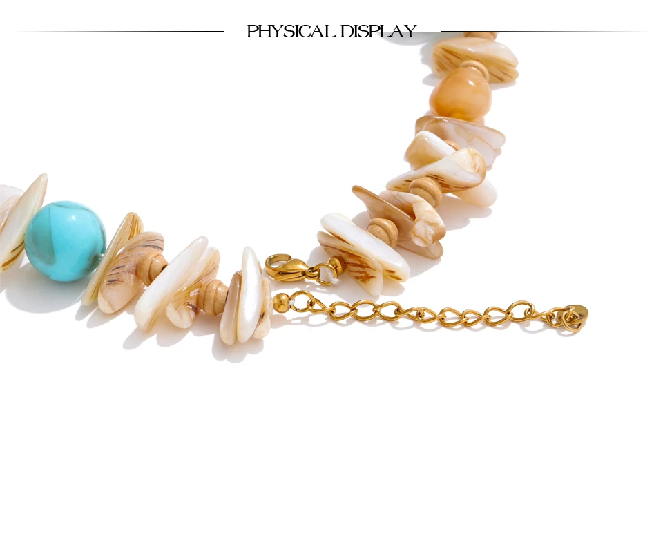 Yhpup Attraktive einzigartige Ozean Muschel Stein handgemachte Hummer Krebse Anhänger Halskette Sommer Charm Kragen Statement PVD Schmuck – Detail 10