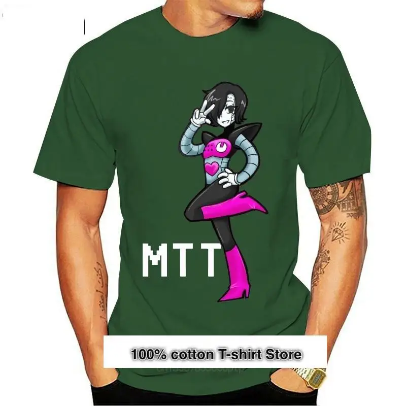 Camiseta corta Ike3h7 Mettaton Undertale de verano, básica, informal, de algodón (tallas Regular, grande y alta incluidas)