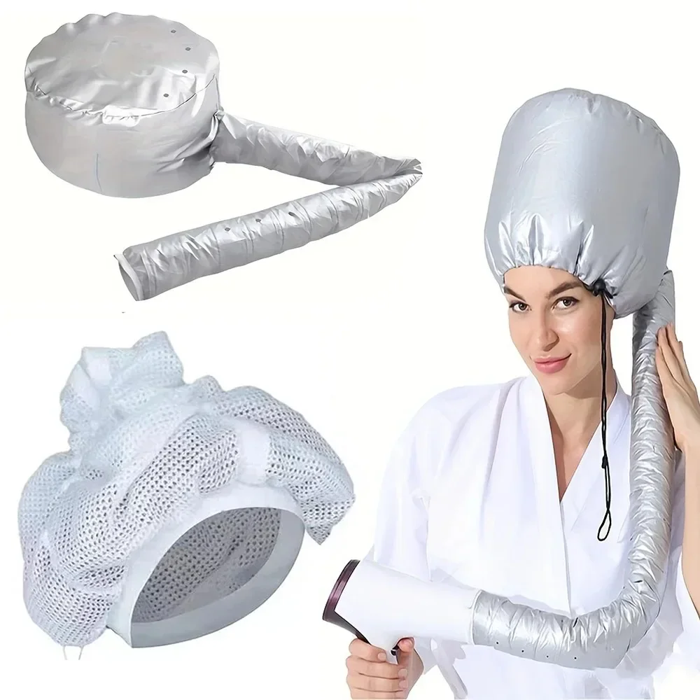 New Portable Hair Bonnet Dryer Cap Adjustable Net Plopping Cap for Drying Curly Hair Mesh Hair Drying Soulta Net Plopping Bonnet