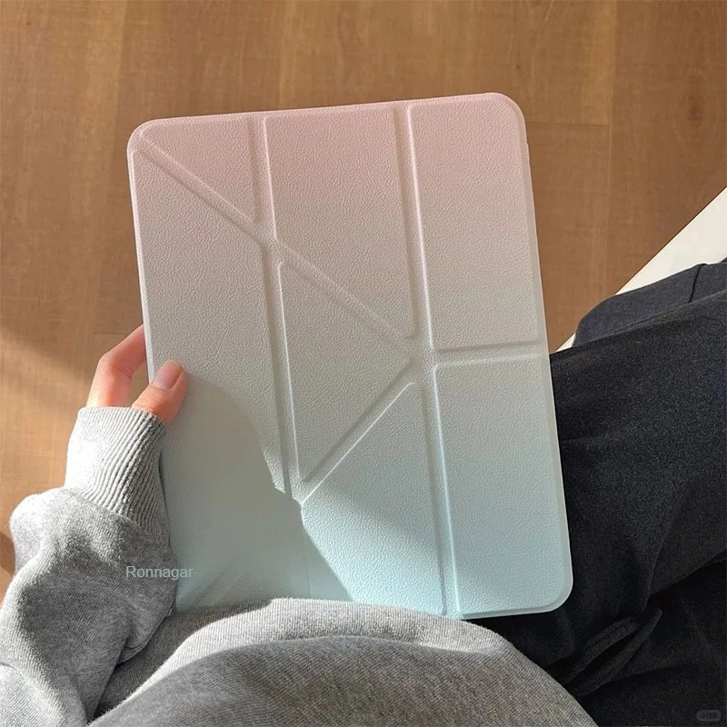 

Чехол-книжка с градиентным цветом для iPad 9-го поколения 10.2 дюйма, 8-го/7-го поколения, 10-го поколения A16, 11-го поколения Air 11, 13 2025, Pro 11 M4, 12.9 5-го/6-го поколения с функцией Sleep/Wake