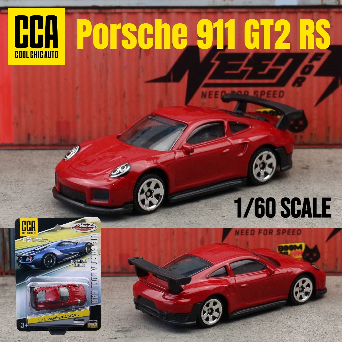 1/60 Porsche 911 GT2 RS Toy Car Model CCA MSZ 1:64 Diecast