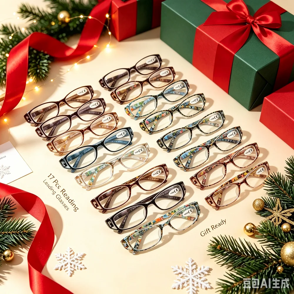 17 pairs of beautifully packaged fashion reading glasses polycarbonate rectangular hollow frame unisex comfortable fit multiple enlargement options multiple packs for readers fashion lovers Christmas Halloween gift recommendations