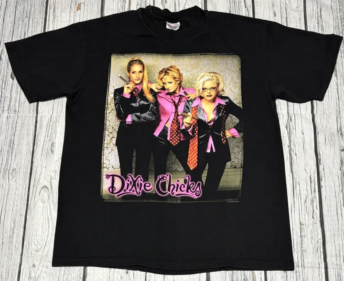 

Футболка Dixie Chicks Rule Black Men Äbouw Большая страна Винтаж 1999 Поп 90