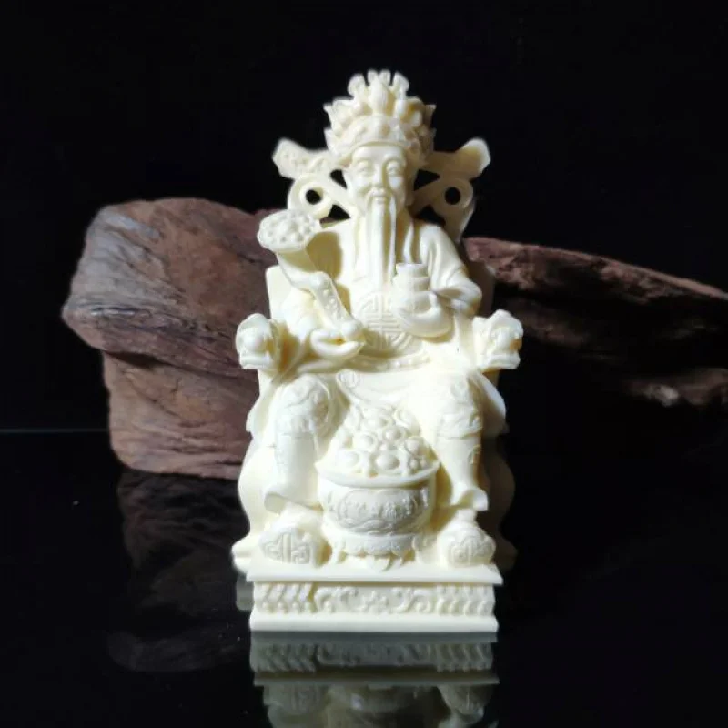 Factory Direct Supply Ivory Nut Carved God of Wealth Decoration Home Living Room Wencai God Buddha Statue Crafts Car Decoration