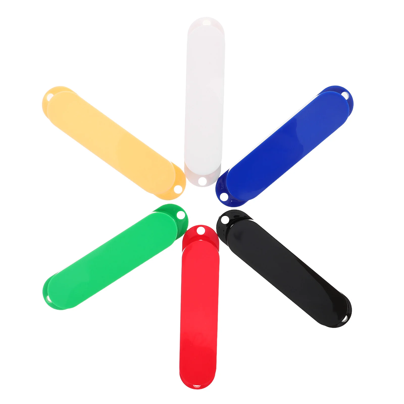 

6pcs Pickup Covers Closed Single Coil Plastic Shells Electromagnetic Shielding Lightweight No-Hole Coil Protector For Electric
