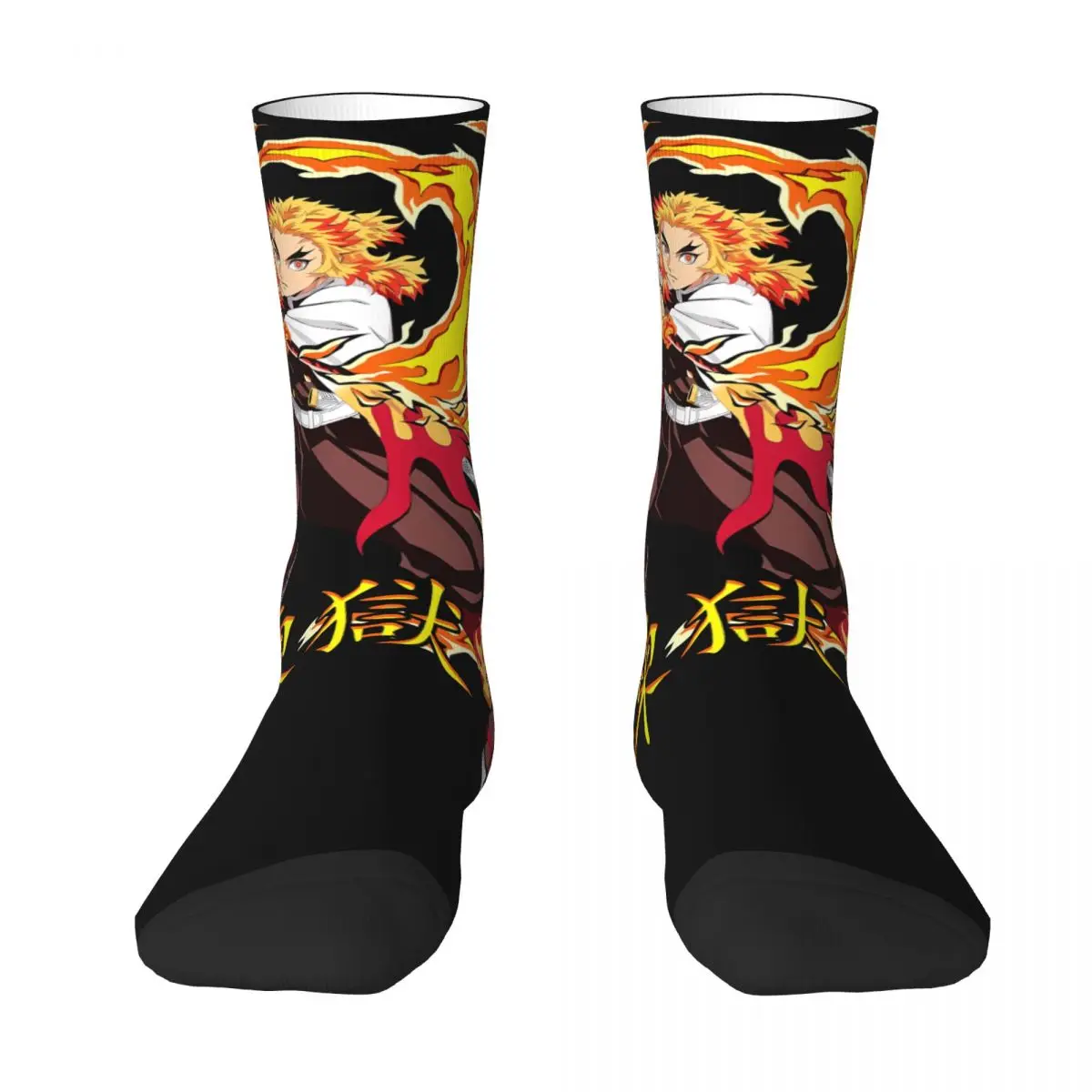 Anime Rengoku Kyoujurou DEMON SLAYER Men and Women printing Socks,lovely Applicable throughout the year Dressing Gift