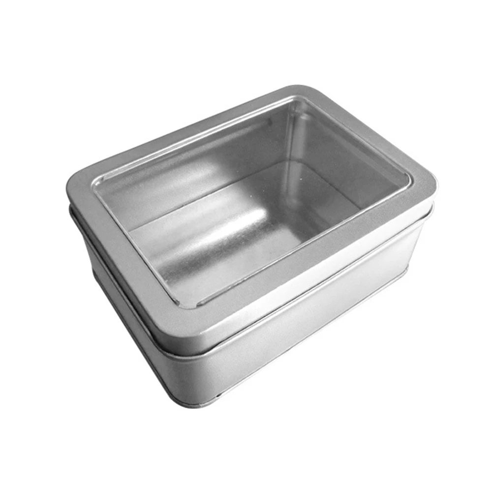 

5 Pcs Boxes 12 5x9x6cm Empty Tin Silver Spices Storage Metal Empty Containers for Spices Jewelry Office Storage