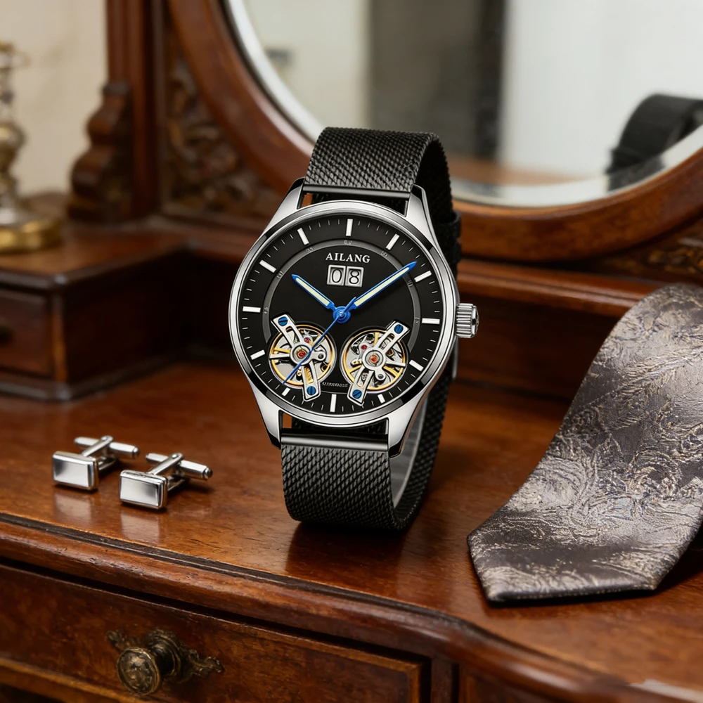 AILANG New Mens Watches Double - Tourbillon Movement Watch review and price