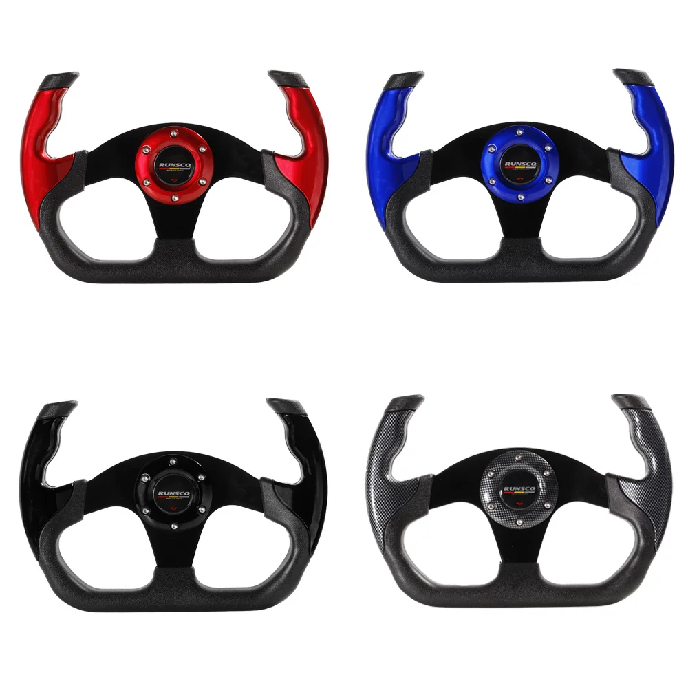 Sport Racing 13Inch 330mm Flat Drift Steering Wheel D-Type PU Universal PCD=70mm