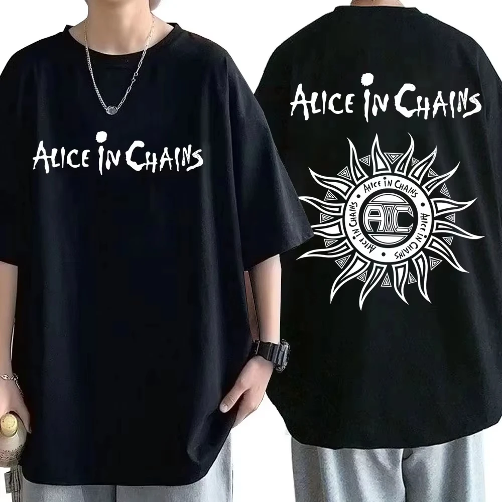 

2026 Rock Band Alice in Chains T-shirts Men Women Gothic Punk Cool Streetwear Male Fashion Vintage Soft Cotton Tshirts Tops