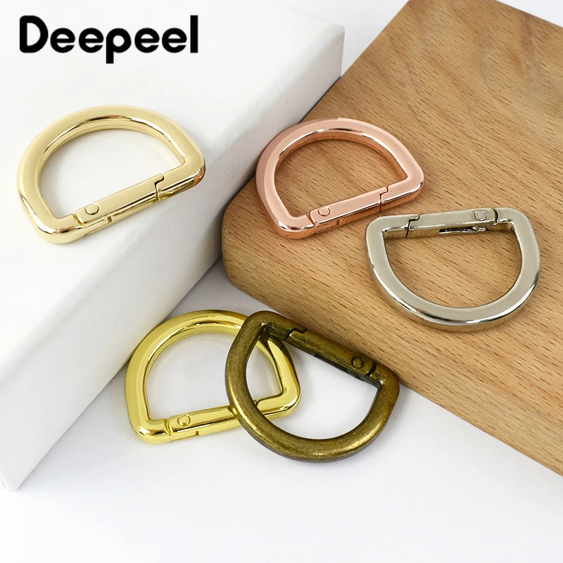 Deepeel-anillo D de Metal de 16/19/25mm, hebillas de resorte para bolsos, correa, cinturón, anillos que se pueden abrir, cierre de conexión,