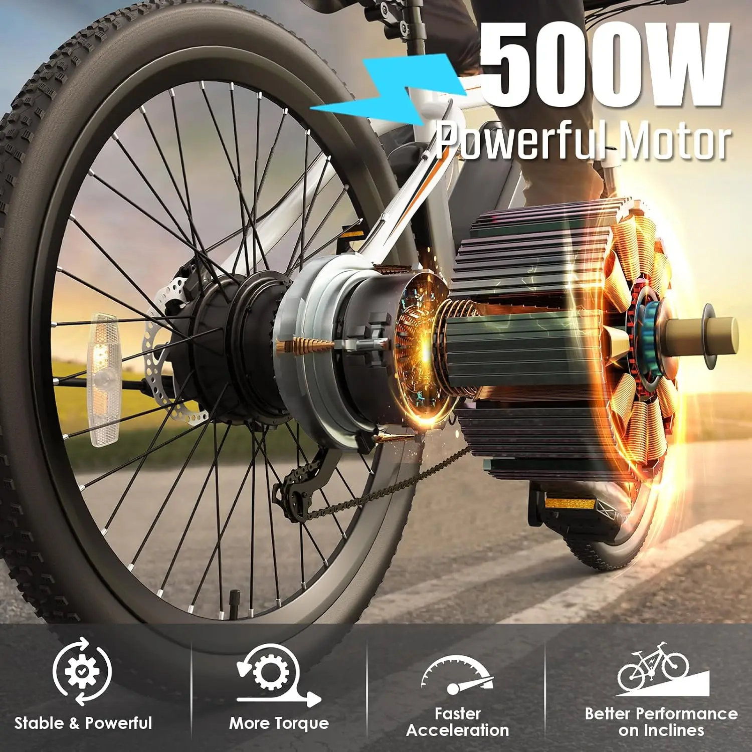 500W Electric Mountain Bike 26