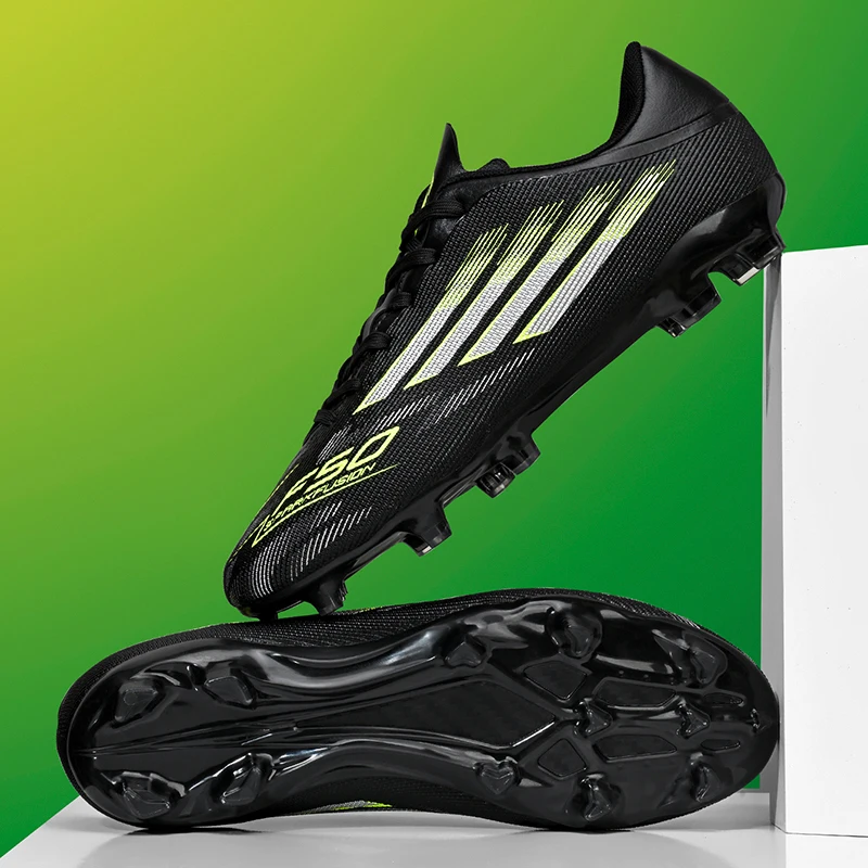 

Mens Soccer Shoes Long Spikes Training Non-Slip Turf Soccer Cleats Youth TF/FG Football Sneakers Boys Chuteira Campo 35-45