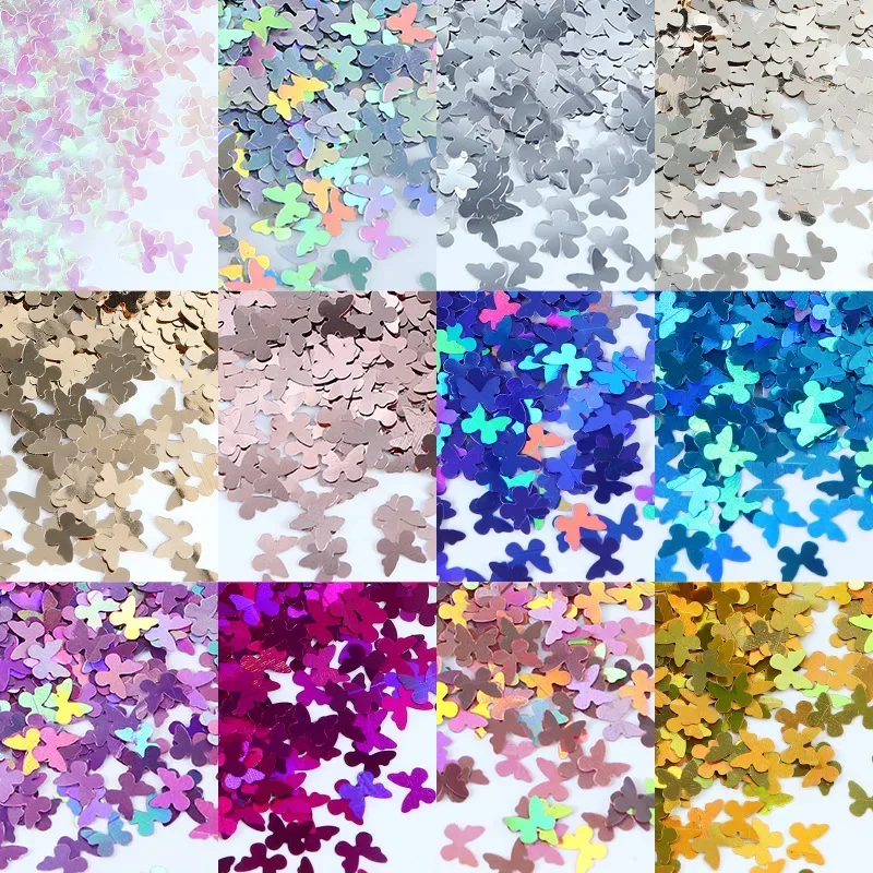 

PrettyG 5mm Butterfly Rainbow Holographic Glitter Sequins Epoxy Resin Shapes Laser Glitter Supplies For Nail Art DIY Decoration