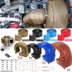 T2 T25 T28 T30 GT35 T4 GT45 T6 T5 GT55 Turbo Blanket Heat Shield Barrier Charger Cover 5m Exhaust Thermal Header Wrap Tape