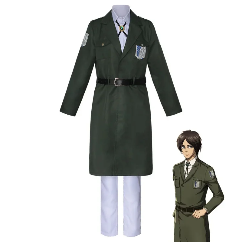 Anime aot Season 4 Cosplay Costume Levi Ackerman Trench Attack on Titan Wigs Mikasa Shingeki No Kyojin Hange Sasha Eren Outfit