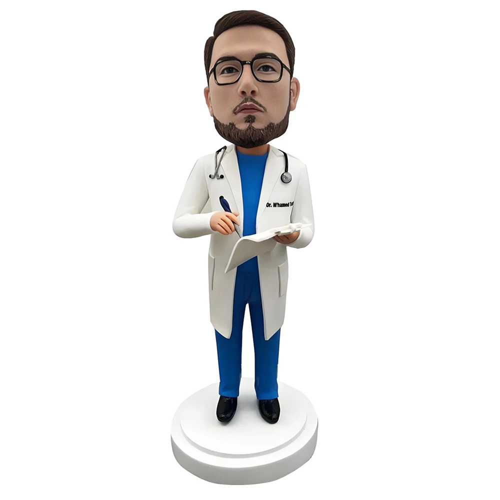 Custom Bobbleheads: Doctor White Coat | Fully Customizable Doctor | Personalized Bobbleheads Best Gifts for Doctor