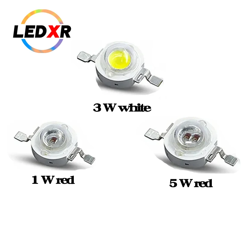 1/3/5W high-power lumens LED lamp beads white, red, green, blue and yellow full-spectrum engineering lighting landscape lighting