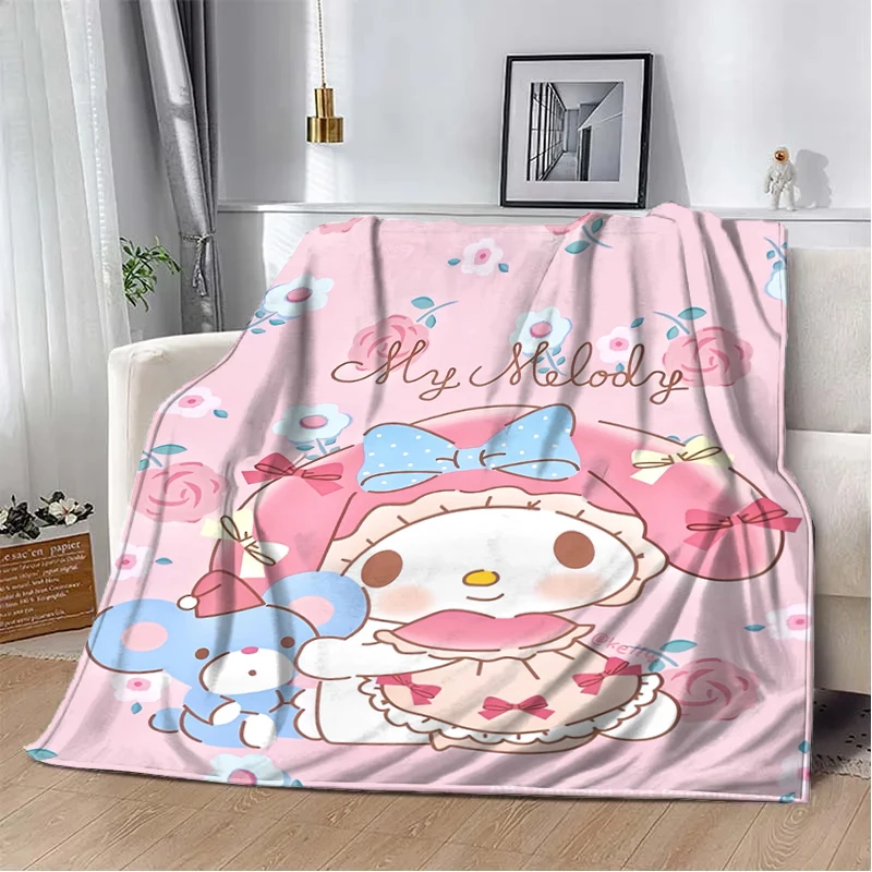 My Melody Sanrio Plush Blanket Soft Fluffy Quilt Children Nap Throw Cartoon Blankets Sofa Travel Picnic Blanket Adult Girl Gifts