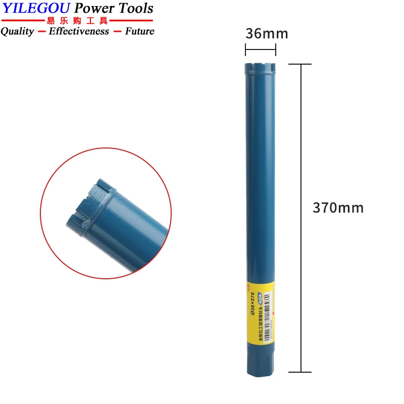 25 27 32 40 51 56 63 76 112 120 127 mm Diamantbohrer. 370 450 mm trockener Diamant-Kernbohrer. 20–132 mm Lochbohrer für Wasserbeton.