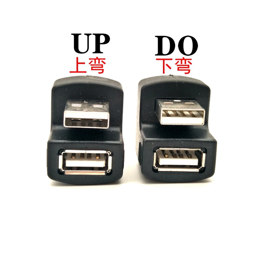 Nieuwe Usb-2.0 Adapter Rechtsonder Of Onderaan Een Stekker Naar Vrouwelijke Extensie 90 180 ° Zwart