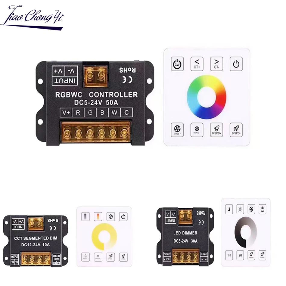 2.4G RF Wireless led contorller 86 full touch Remote RGB RGBW RGBWC Single color Touch Panel Dimmer Switch For led strip light