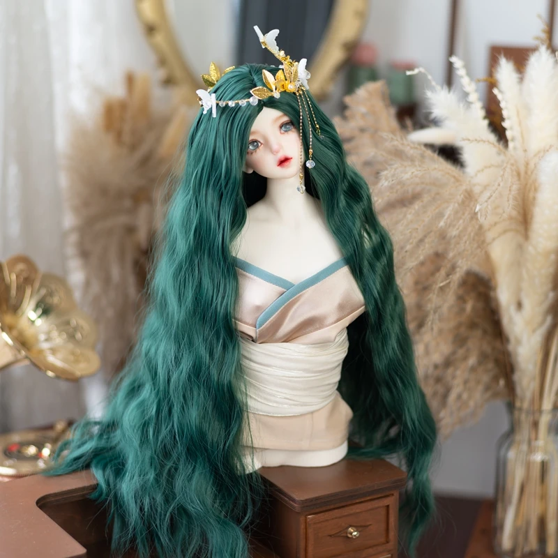 1/3 1/4 1/6 Parrucca per bambola per bambola Bjd da 60/45/30 cm Capelli lunghi divisi medi Ragazza morbida Giocattolo Vestire Casa da gioco Accessori per bambole, senza bambola