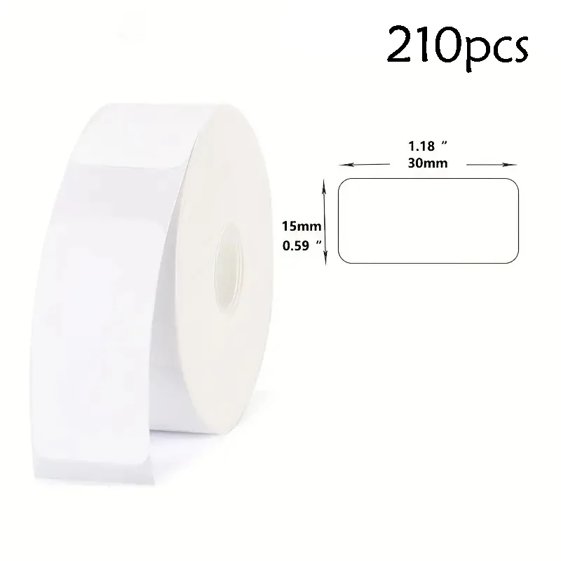 

1 roll of self-adhesive thermal label paper 0.59inX1.18In (15X30mm) 210pcs/roll, suitable for D30,, D32,