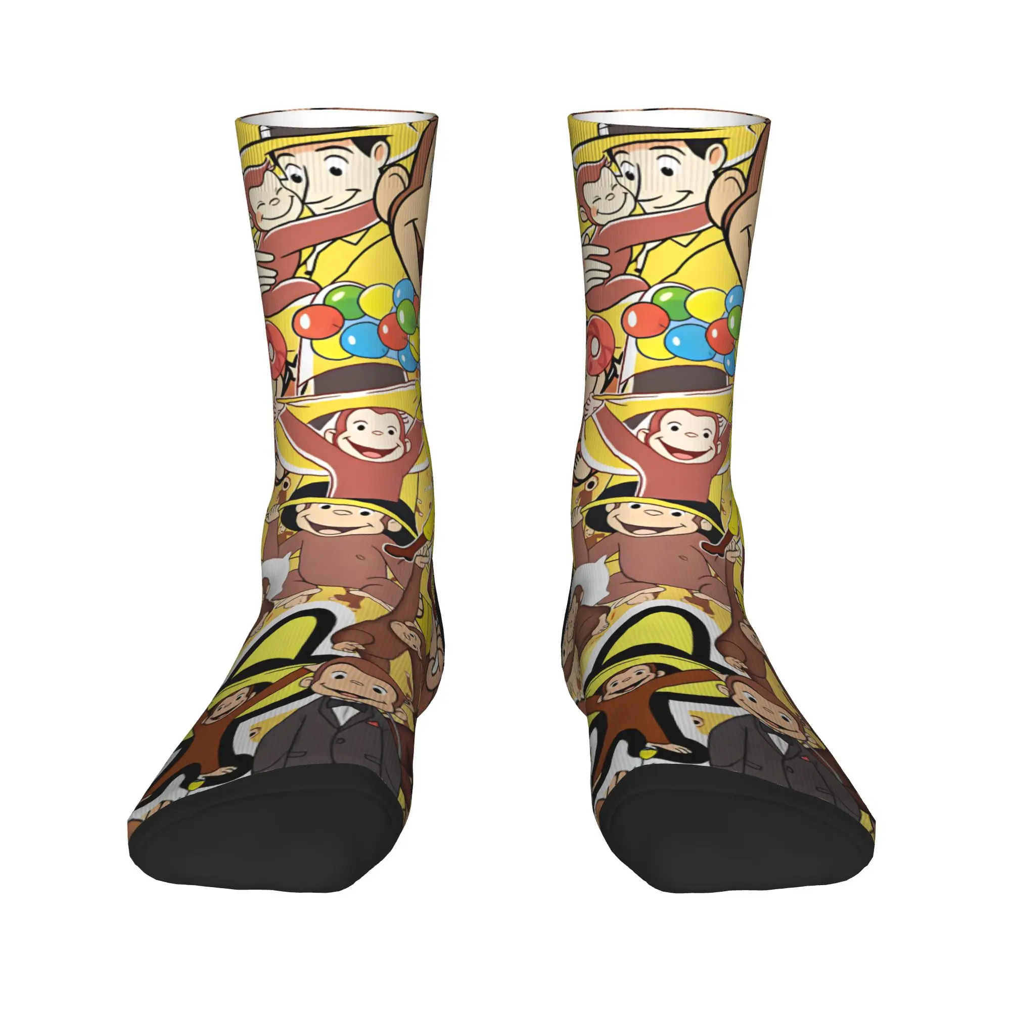 Curious George Monkey Stockings Couple  Socks High Quality Leisure Socks Winter Outdoor Anti Sweat Custom Socks Birthday Gift