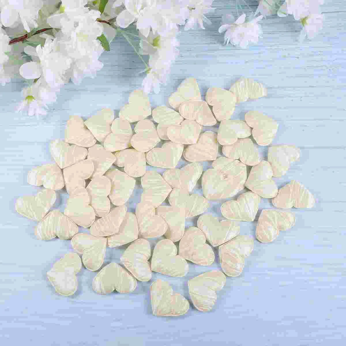 50 Pcs Wedding Decorations Layout Supplies Decorative Heart Petal Romantic Ornament Unique Folds Beige Party Adornments Bride