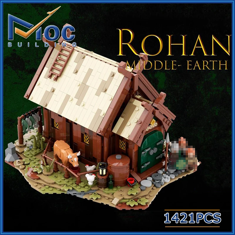 1421pcs Ring Movie Serie UCS Rohan Warrior`s House Building Block Assembly Bricks DIY Model Toy Architecture Collection For Kid