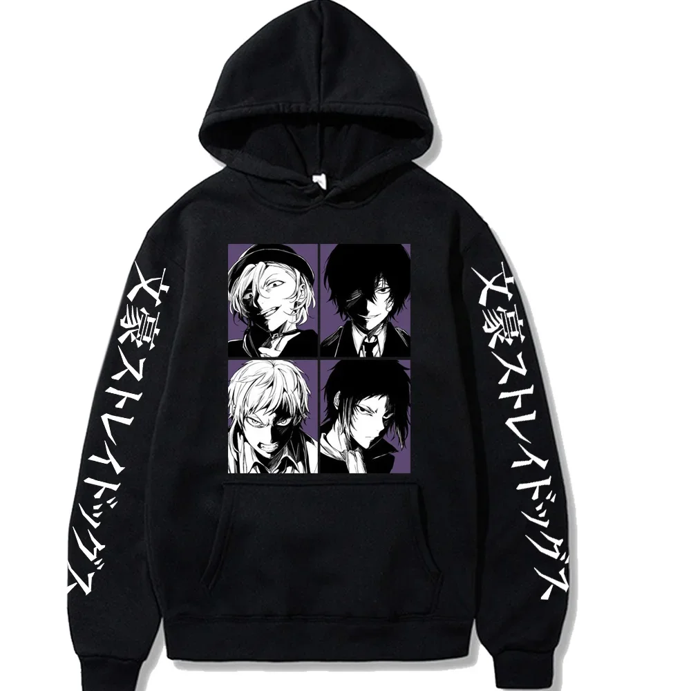 Anime bungo cães vadios nakajima atsushi dazai osamu hoodies casuais hoodies legal dos desenhos animados streetwear masculino unisex moletom superior