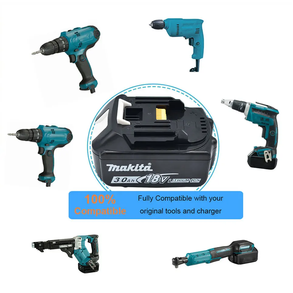 Makita-batería de litio Original, pila de 18V, 6AH, 3AH, 4AH, 5AH, BL1860, BL1830, BL1840, BL1850