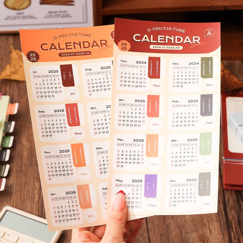 ملصقات تقويمية لعام 2026 ملصقات مخططة شهرية لدفتر القصاصات ذاتية الصنع دفاتر الملاحظات والجدول الزمني والاستخدام المدرسي/المكتب #4
