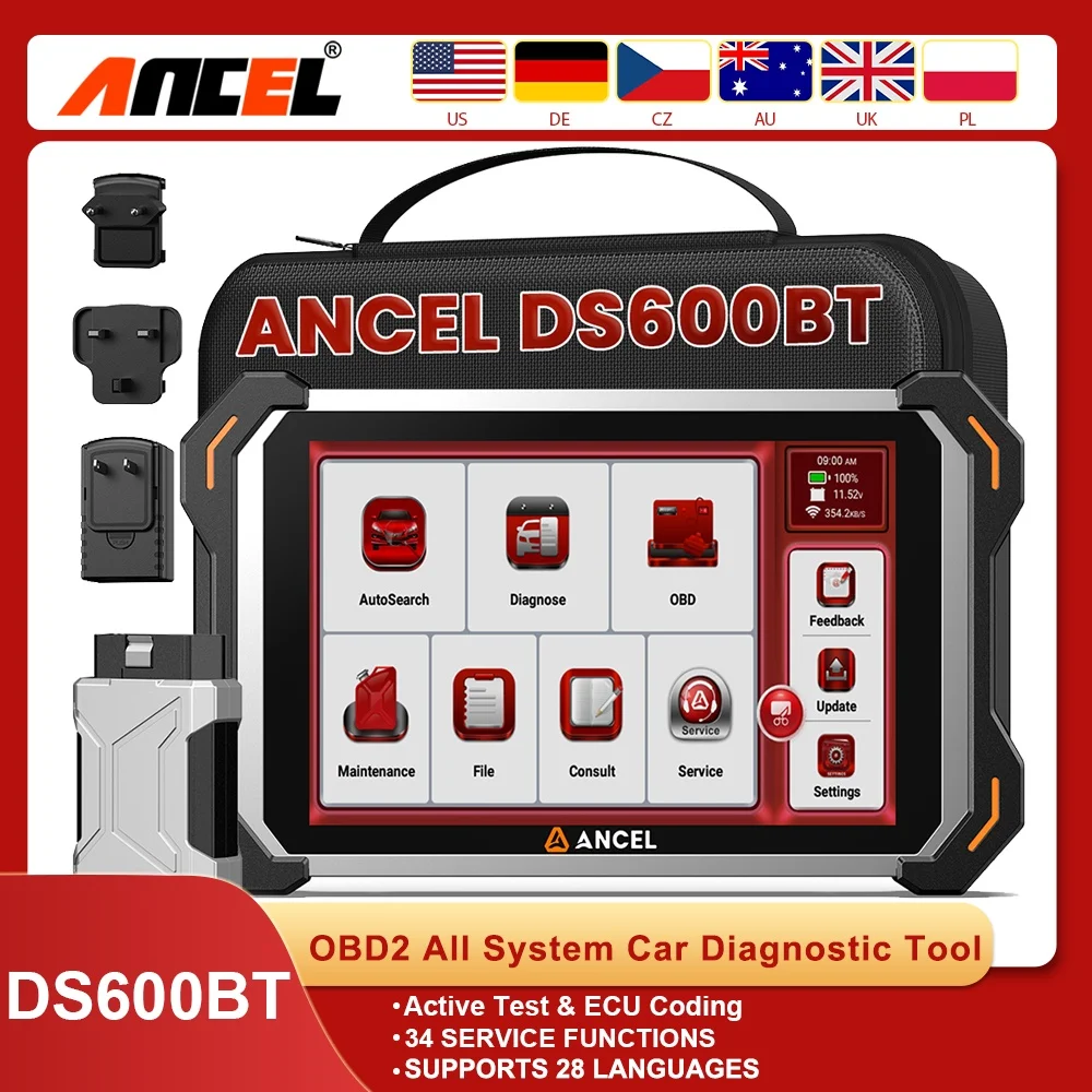 

Newest OBD2 Full System Scanner Diagnostic Tool ANCEL DS600BT DPF TPMS BMS SAS IMMO 34+ Reset Fuction Car Analyzer Tool Pk DS600