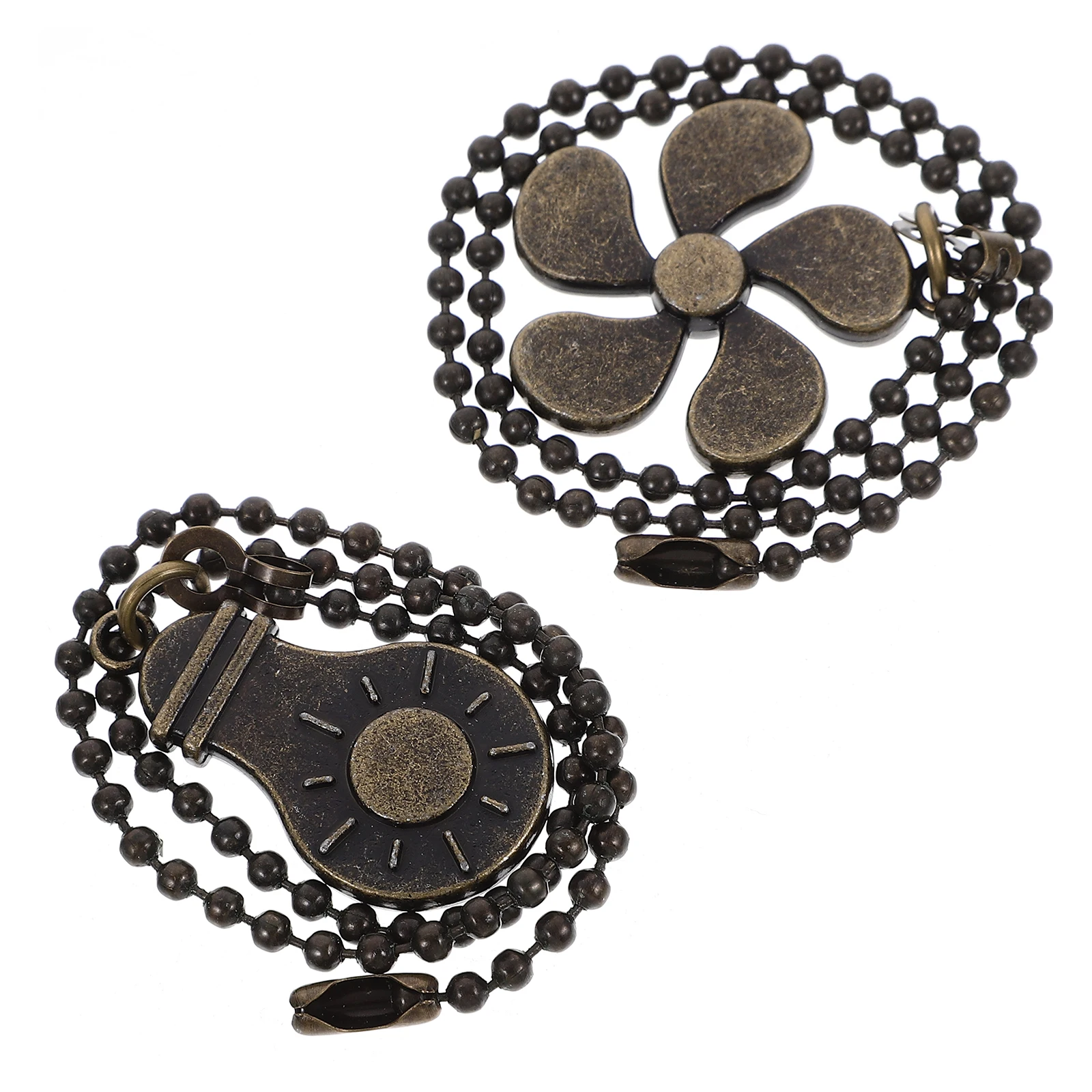 

Beaded Fan Pull Chain Extension 2pcs Durable Metal for Ceiling Light Chandelier Pendant Home Hardware Accessory