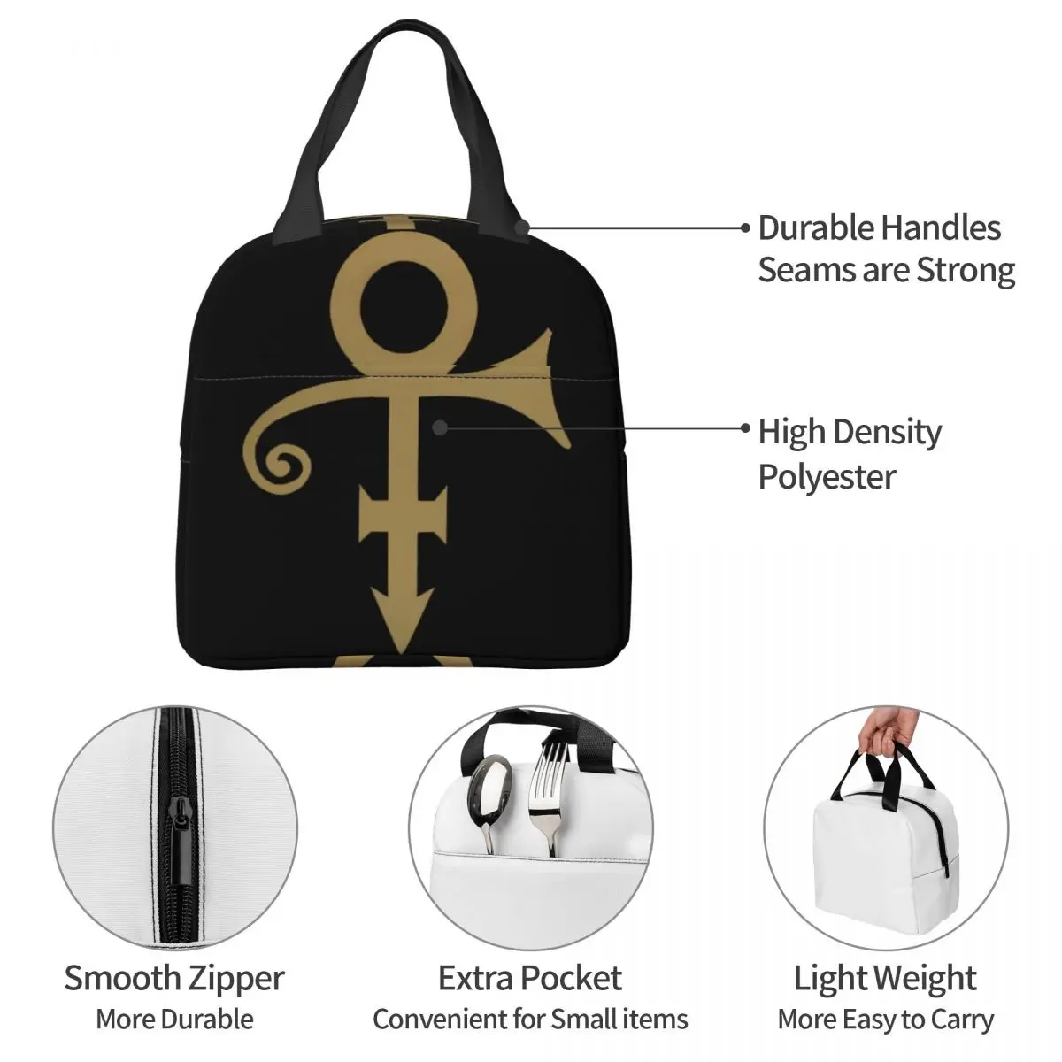 Prince Paisley Park Lunch Bag Unisex portatile Cooler isolato Lunch Box Food Bento Box