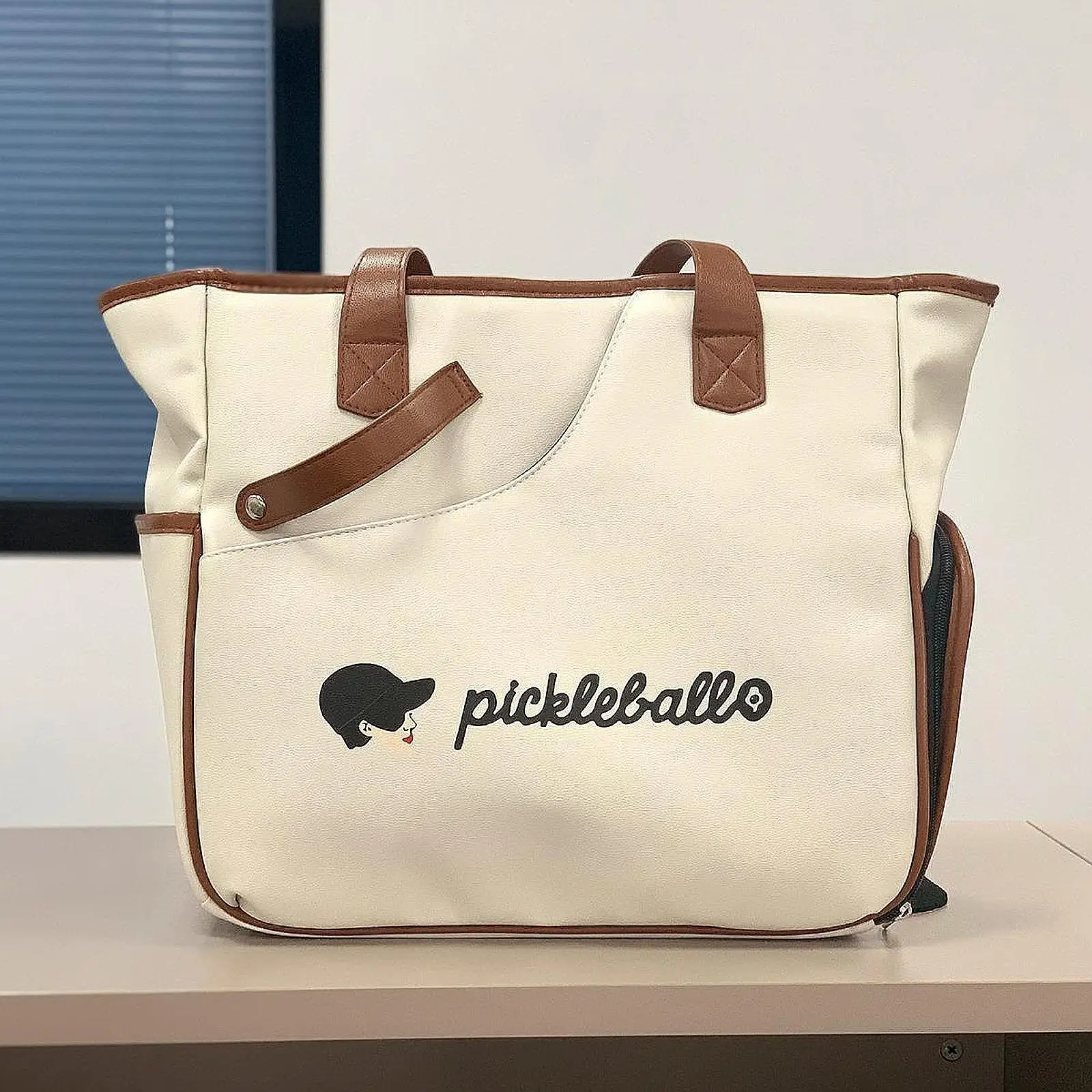 pickleball-paddle-bag-travel-carrying-pu-portable-multifunctional-handbag